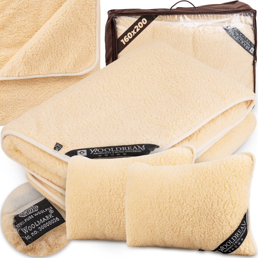 Komplet Obliečok 3-dielna Vlna Merynos Tumbler Antialergická Teplá 160x200