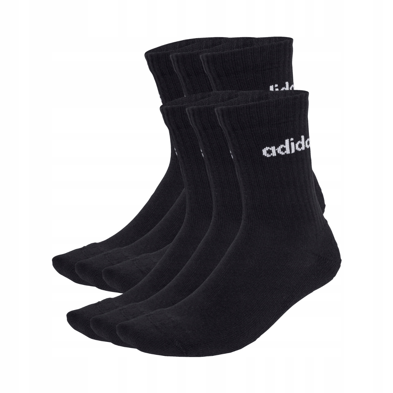 Ponožky adidas Linear Crew Ponožky 6 párů, černé, JL6094, 34-36