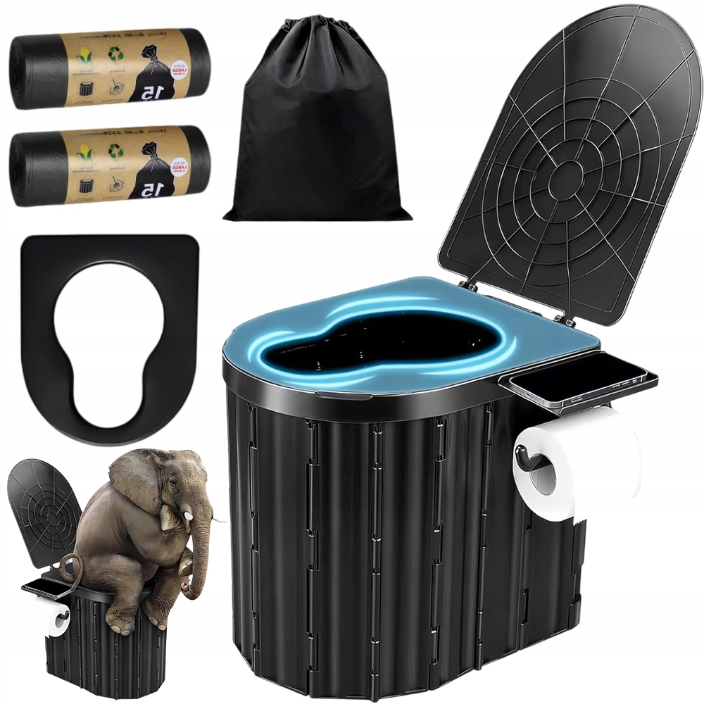 Toaleta Przenośna Turystyczna Campingowa 20L Lekka Kompaktowa Mobilne Wc