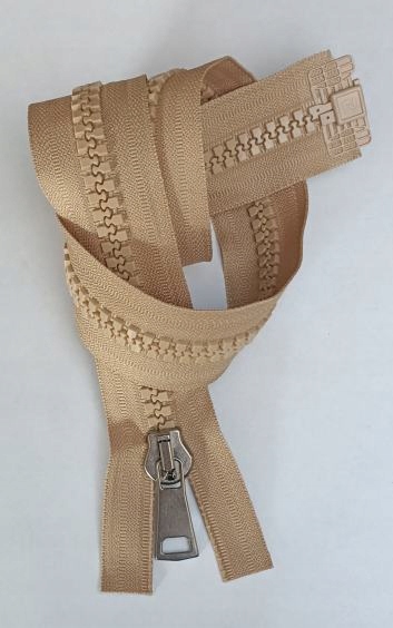 Zamek błyskawiczny kostkowy beżowy Gruby 75 cm