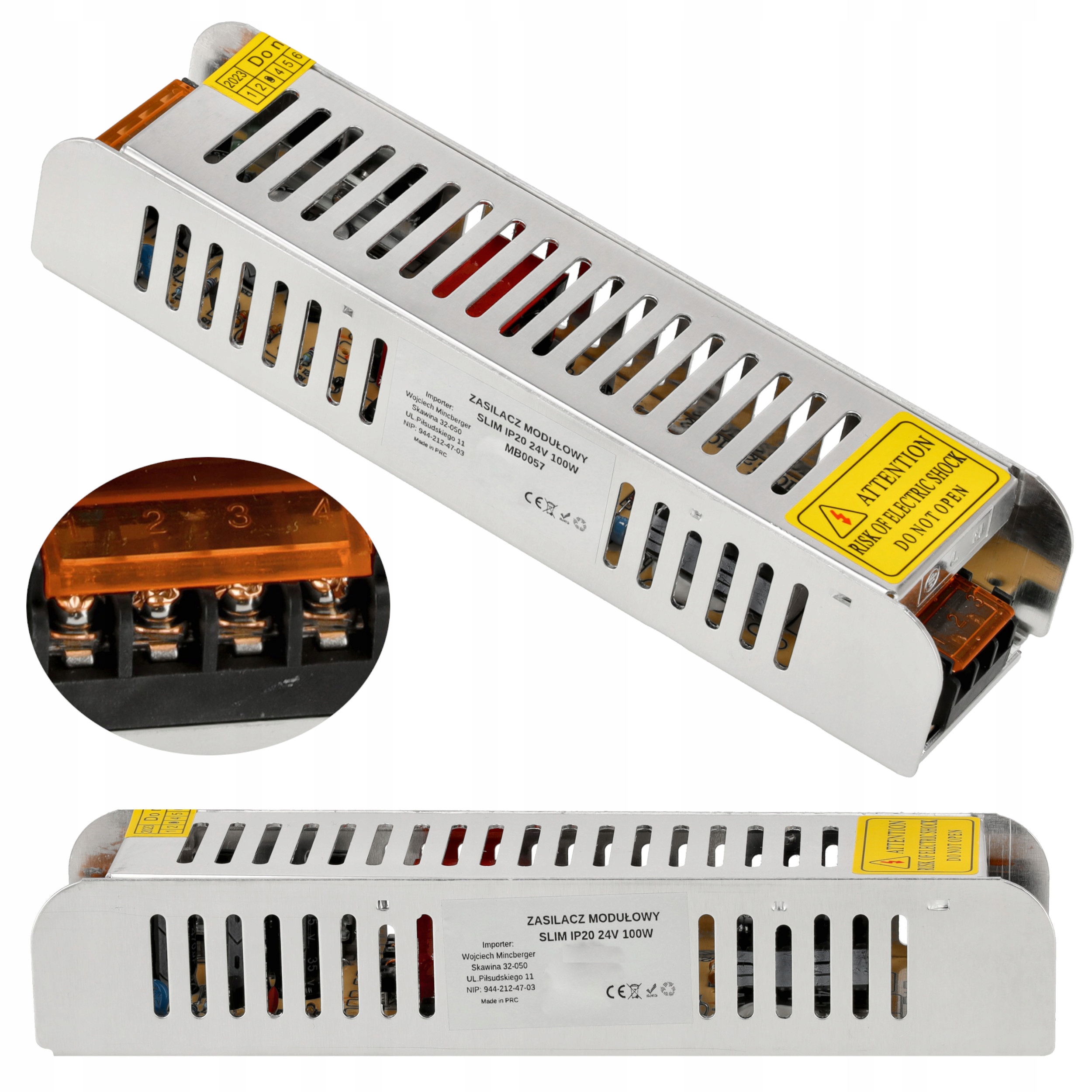 Zasilacz LED 24V 100W 4,16A Do Taśmy LED Slim Modułowy IP20 Transformator Moc znamionowa wyjściowa 100 W