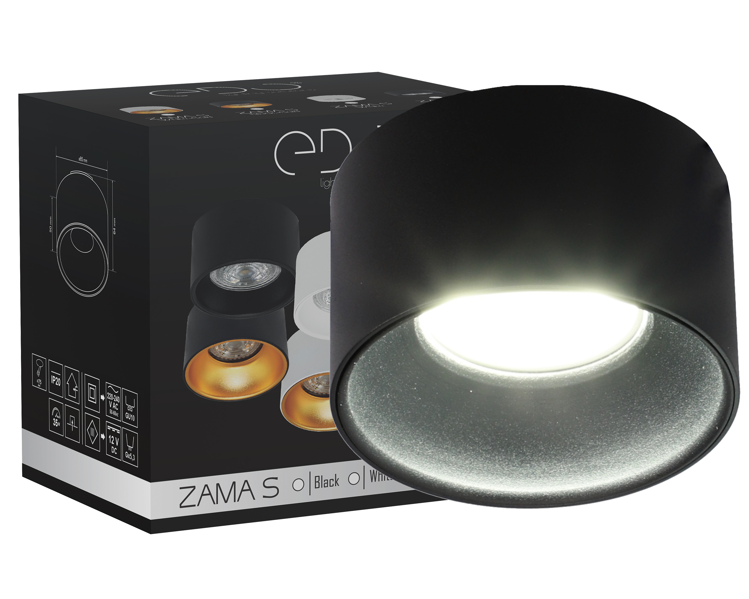 OPRAWA HALOGENOWA PODTYNK TUBA LED MINI GU10 BLACK EDO