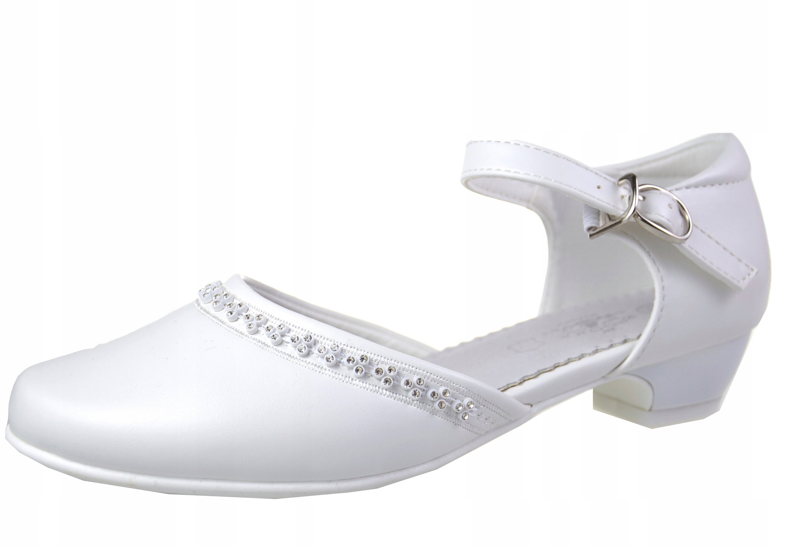 PANTOFELKI Komunijne Półbuty Balerinki MATOWE OBCAS SKÓRA BIAŁE r38 Marka Inna marka