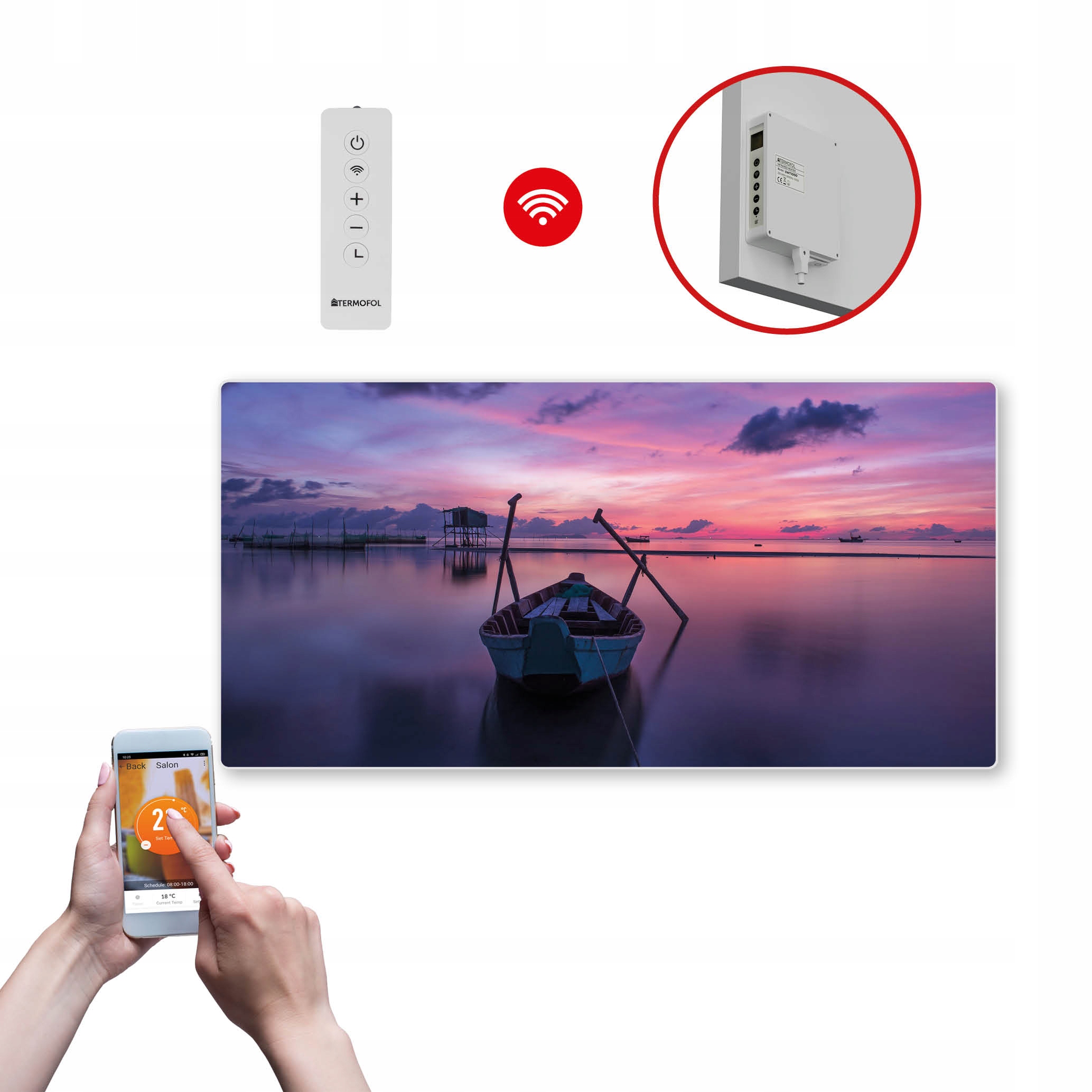 Dekoračný infračervený Ohrievací Panel s výkonom 700 W a Wifi