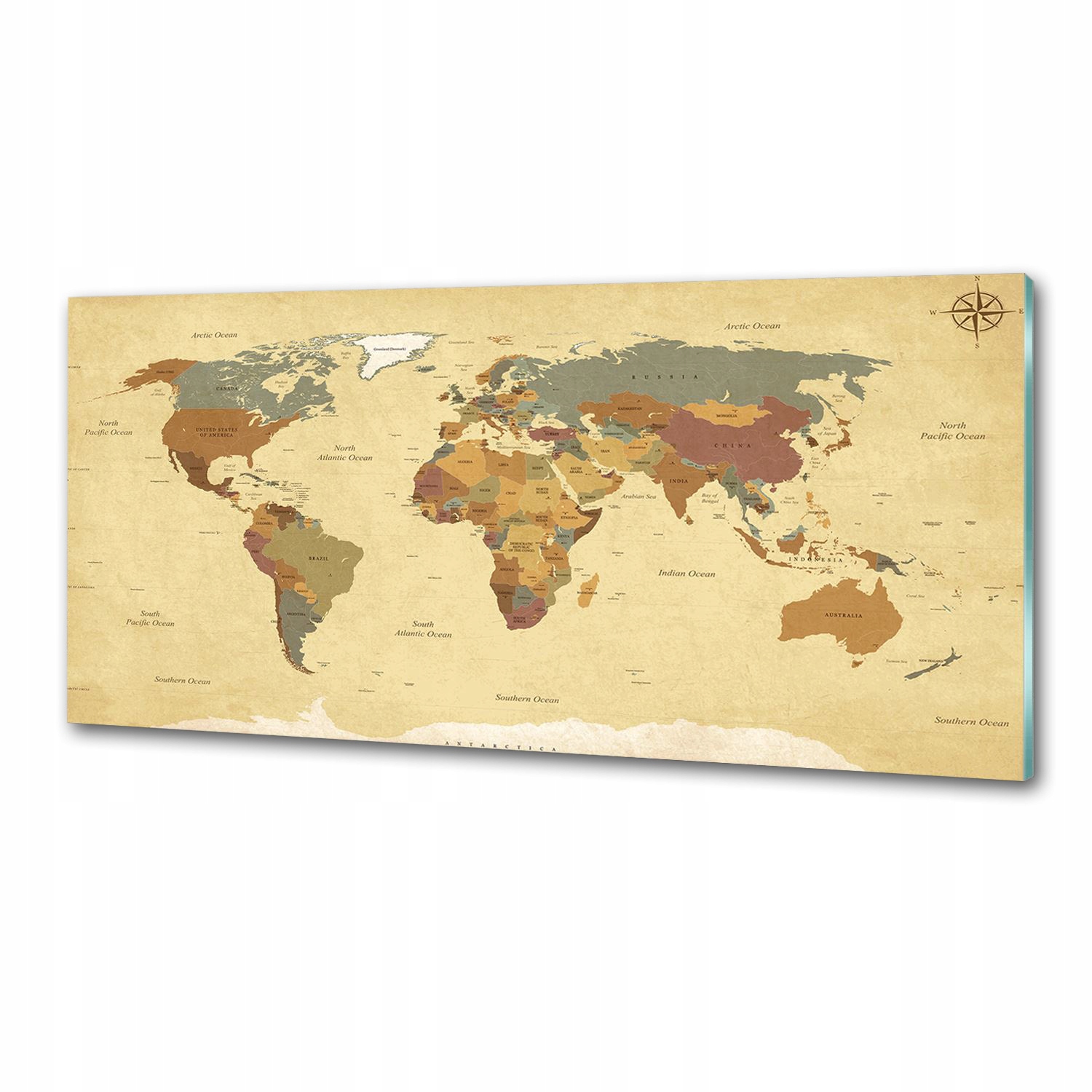Panel do kuchyne Politická mapa 125x50 cm Lepidlo