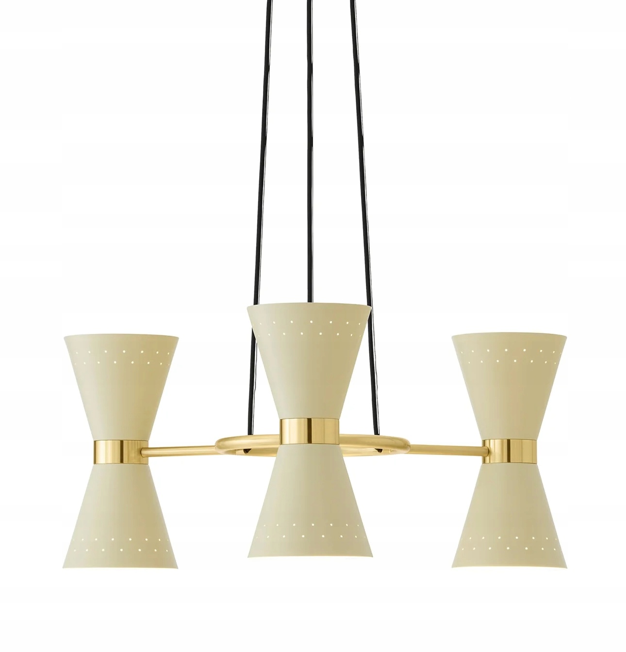 Audo Collector Luster 3 lampy krémový zlatý