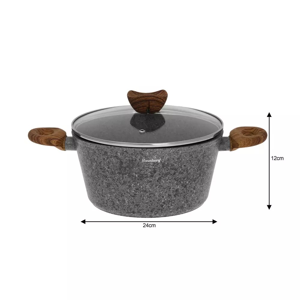 ZESTAW GARNKÓW GRANITOWYCH 12 EL POWŁOKA MARMUROWA nienagrzewajace uchwyty Liczba elementów w zestawie 12