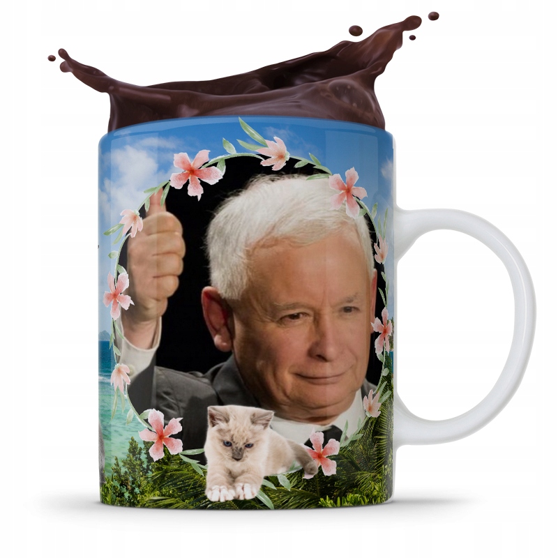 KUBEK FULL PRINT PREZESA JAROSŁAW KACZYŃSKI PIS z Nadrukiem ze Zdjęciem
