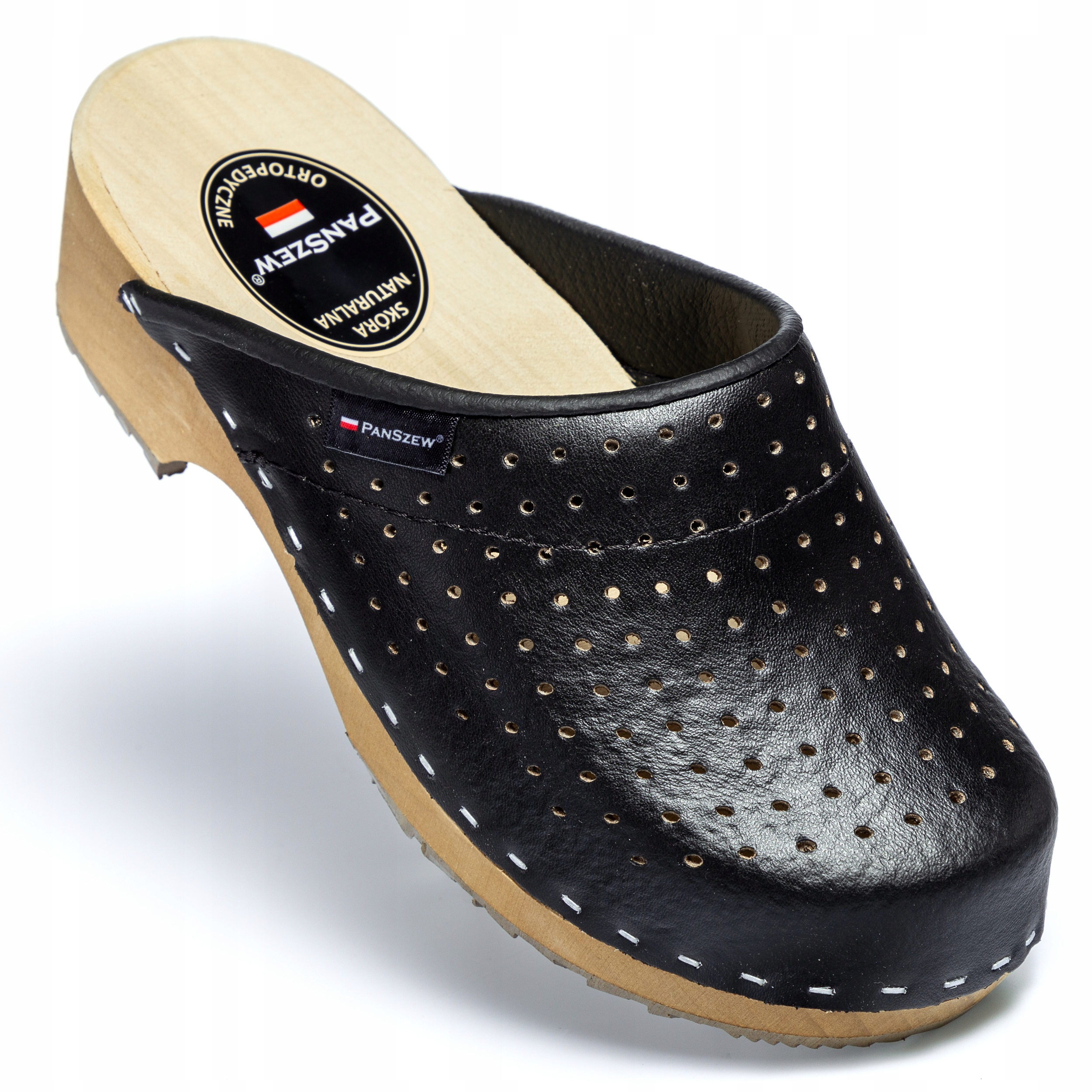 Dámské Dřeváky z Kůže, Pohodlné Pantofle – Polské výroba 35-41 PanSzew