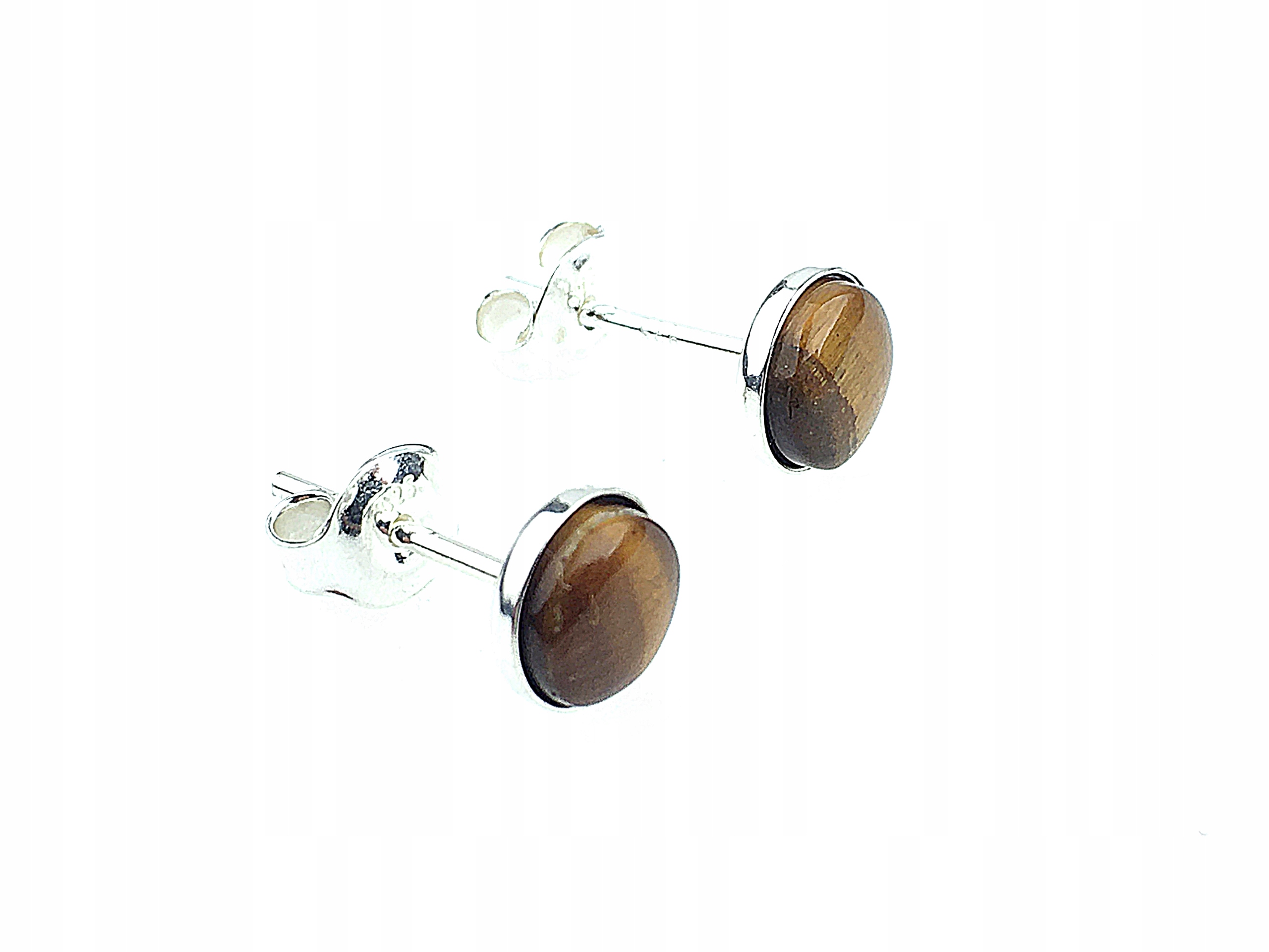 

Kolczyki naturalne tygrysie oko 6mm srebrne pr 925