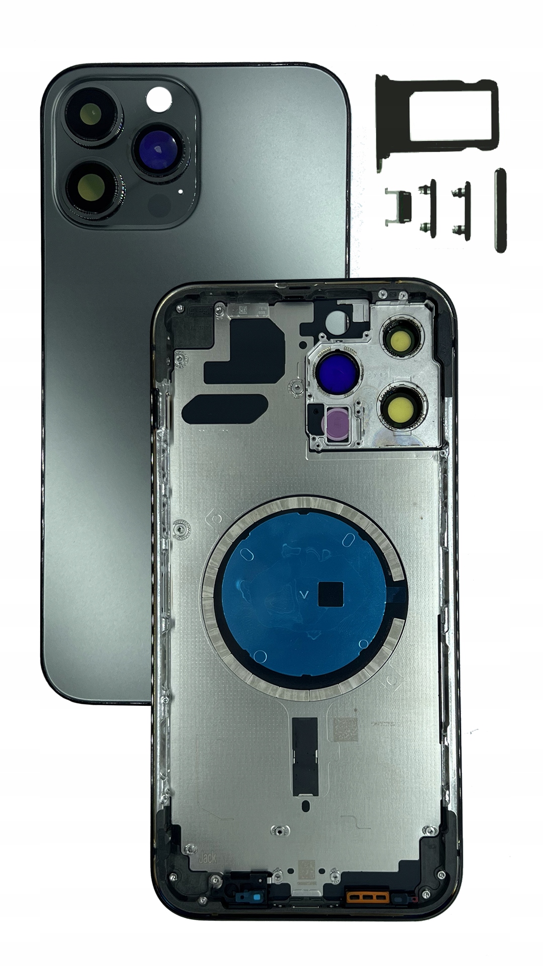 Kompletné čierne puzdro pre Apple iPhone 14 Pro Max, korpus, rámček, náhrada