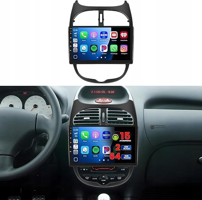 2+64 Gb Android 13 Autorádio pre Peugeot 206