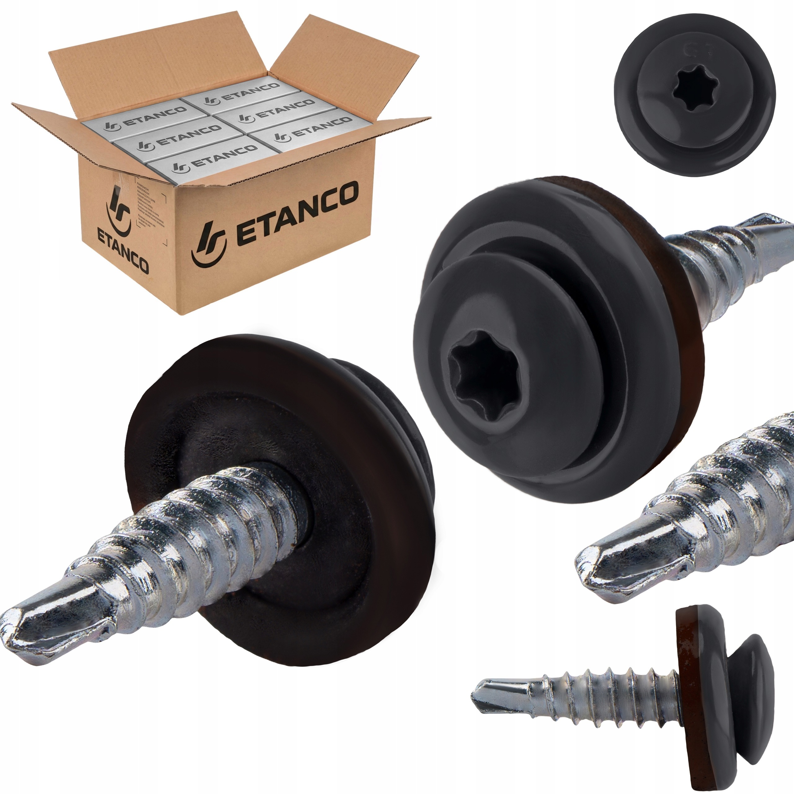 Farmářské vruty Torx 4,8x20 mm Ral 7016 1500 ks do plechu Etanco Gtf 02P