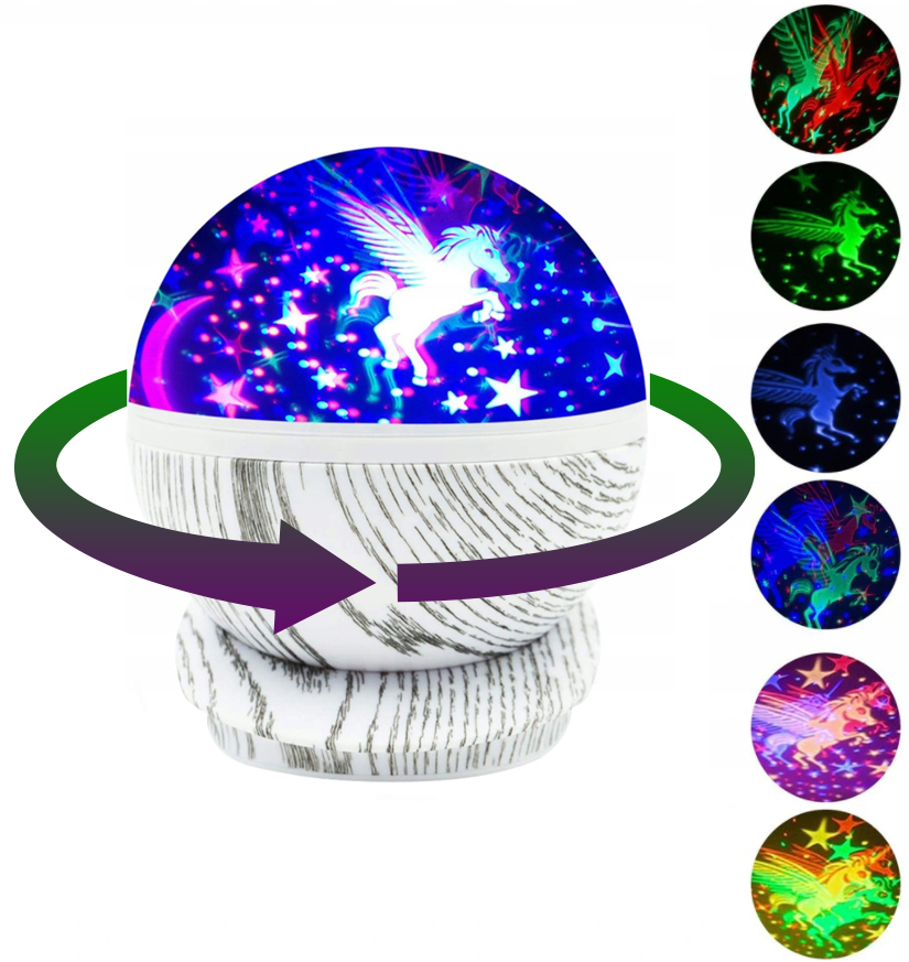 LAMPKA NOCNA dla dzieci PROJEKTOR GWIAZD LAMPA OBROTOWA NIEBA JEDNOROŻEC Rodzaj gwintu zintegrowane źródło LED