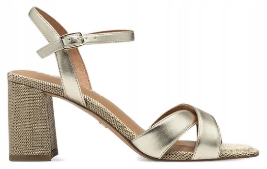 Elegantní Dámské Sandály Na Podpatku, Zlaté, Stylové Tamaris 36