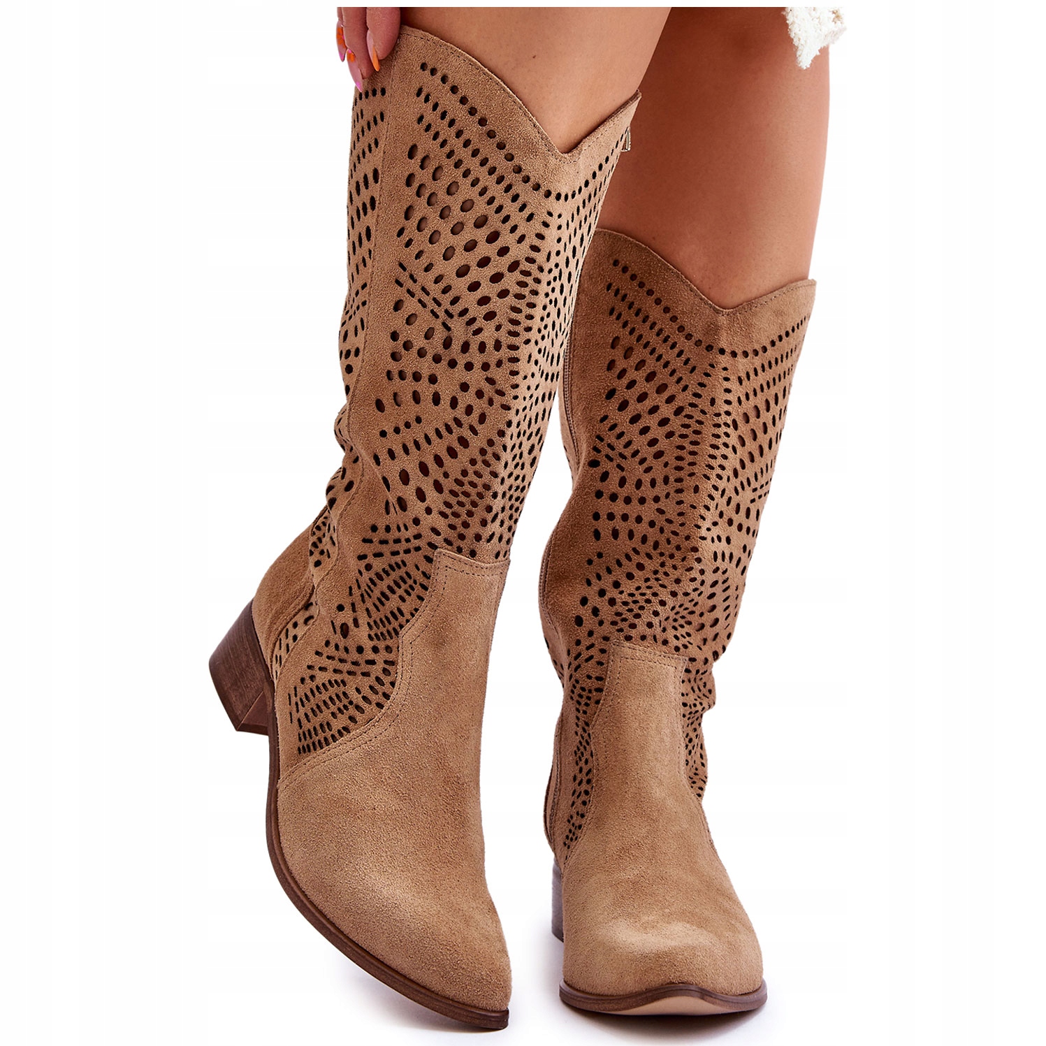 KOZAKI KOWBOJKI ZAMSZOWE LEWSKI 3305 BEŻOWE 37