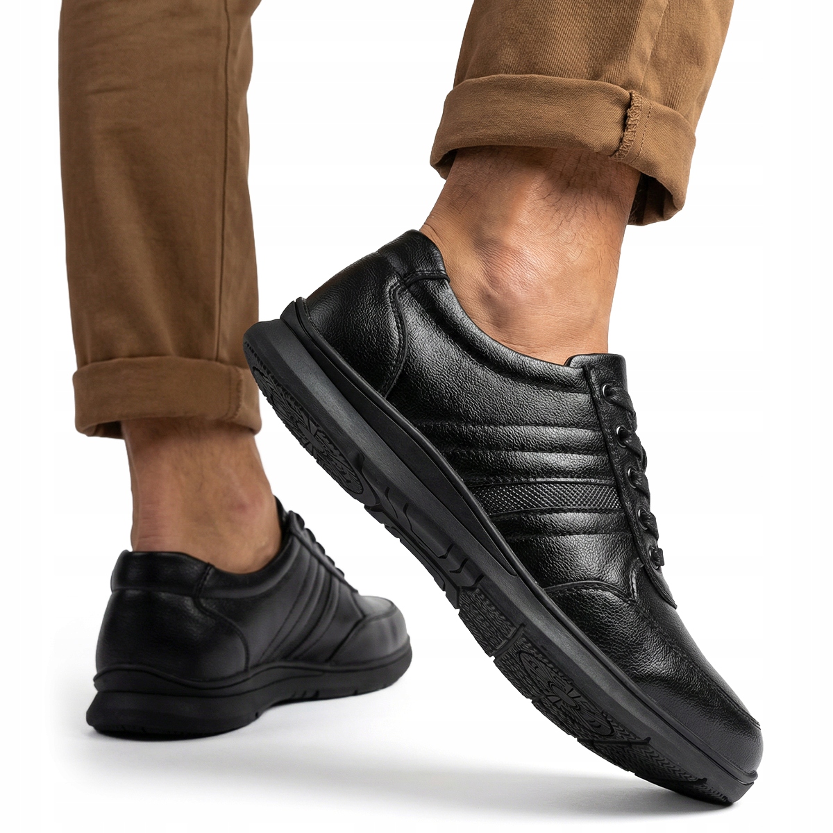 Półbuty sneakersy męskie wkł.SKÓRA sportowe klasyczne Wojtyłko 45