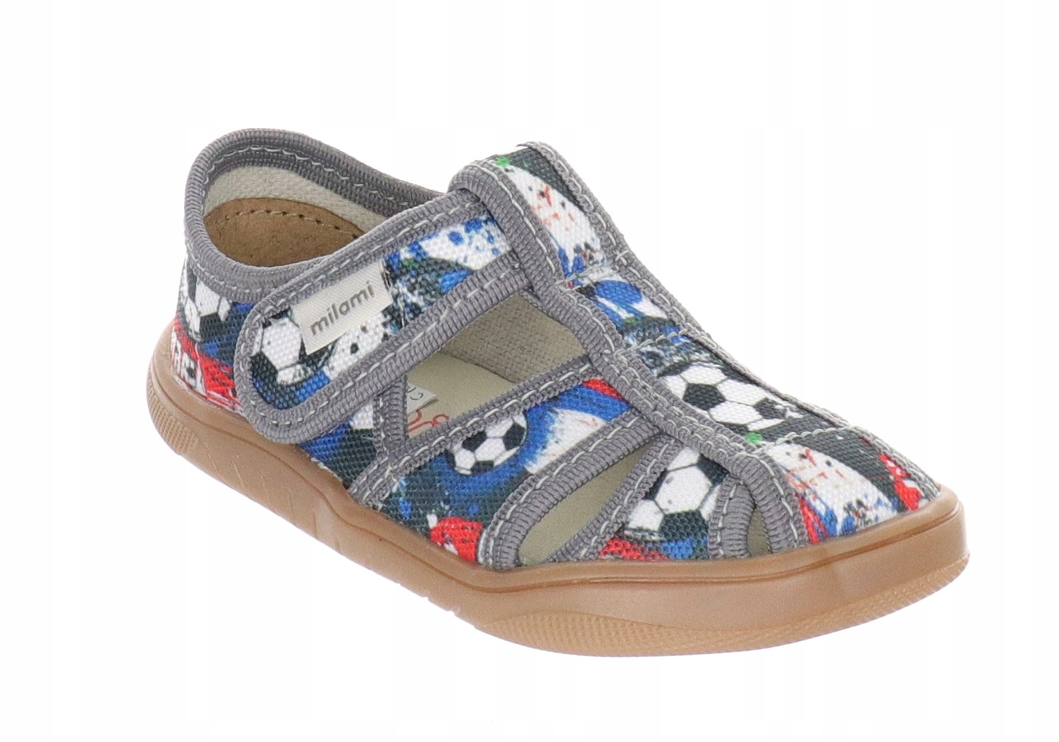 Pantofle Dziecięce Sandały Kapcie Barefoot Milami Grey Football R.28