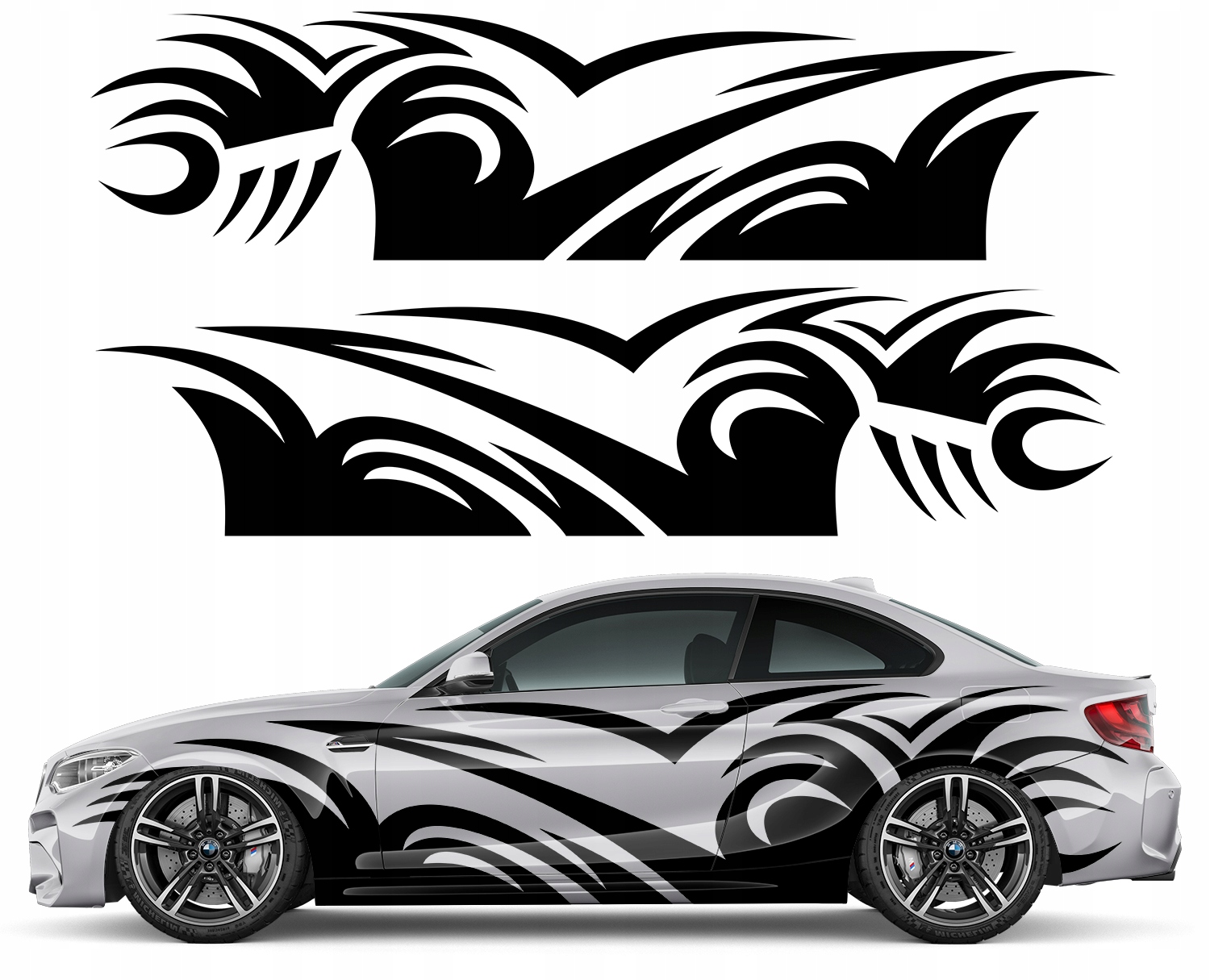 2x Nálepka Grafika na auto Motív Tribal Abstrakcia Tvary 90x745
