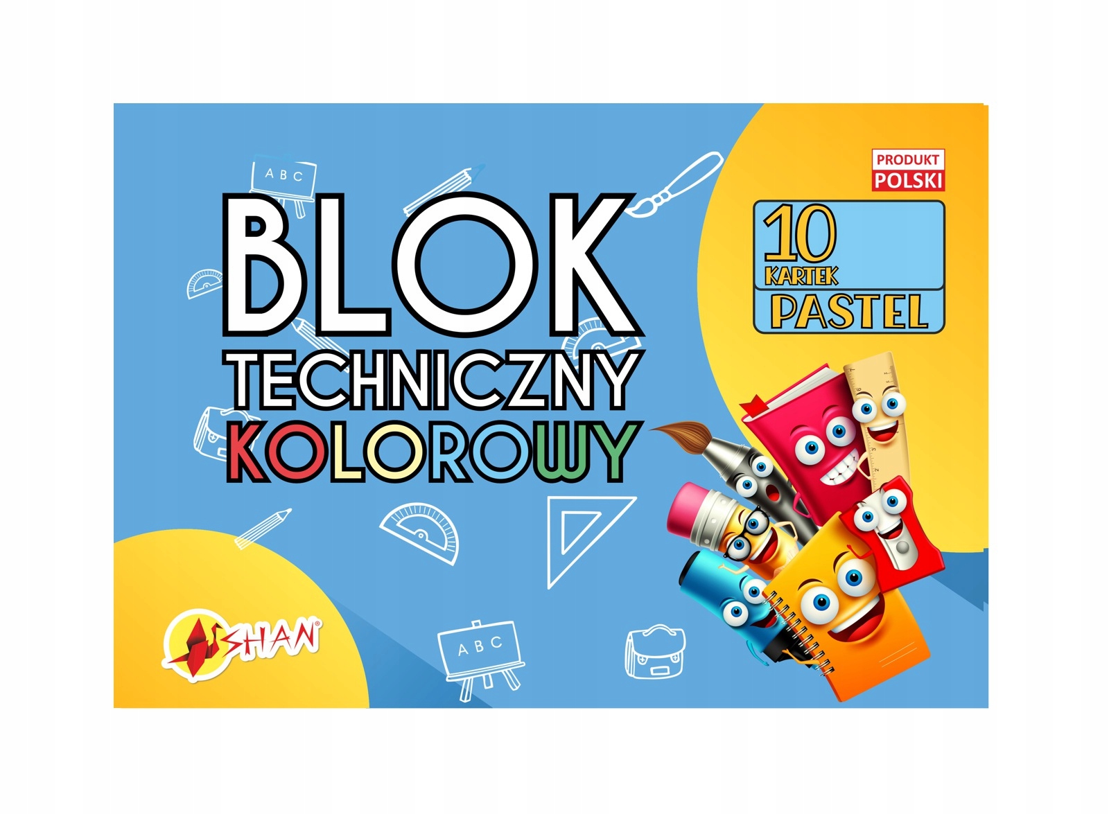 

Blok techniczny szkolny kolorowy pastelowy A4 Shan
