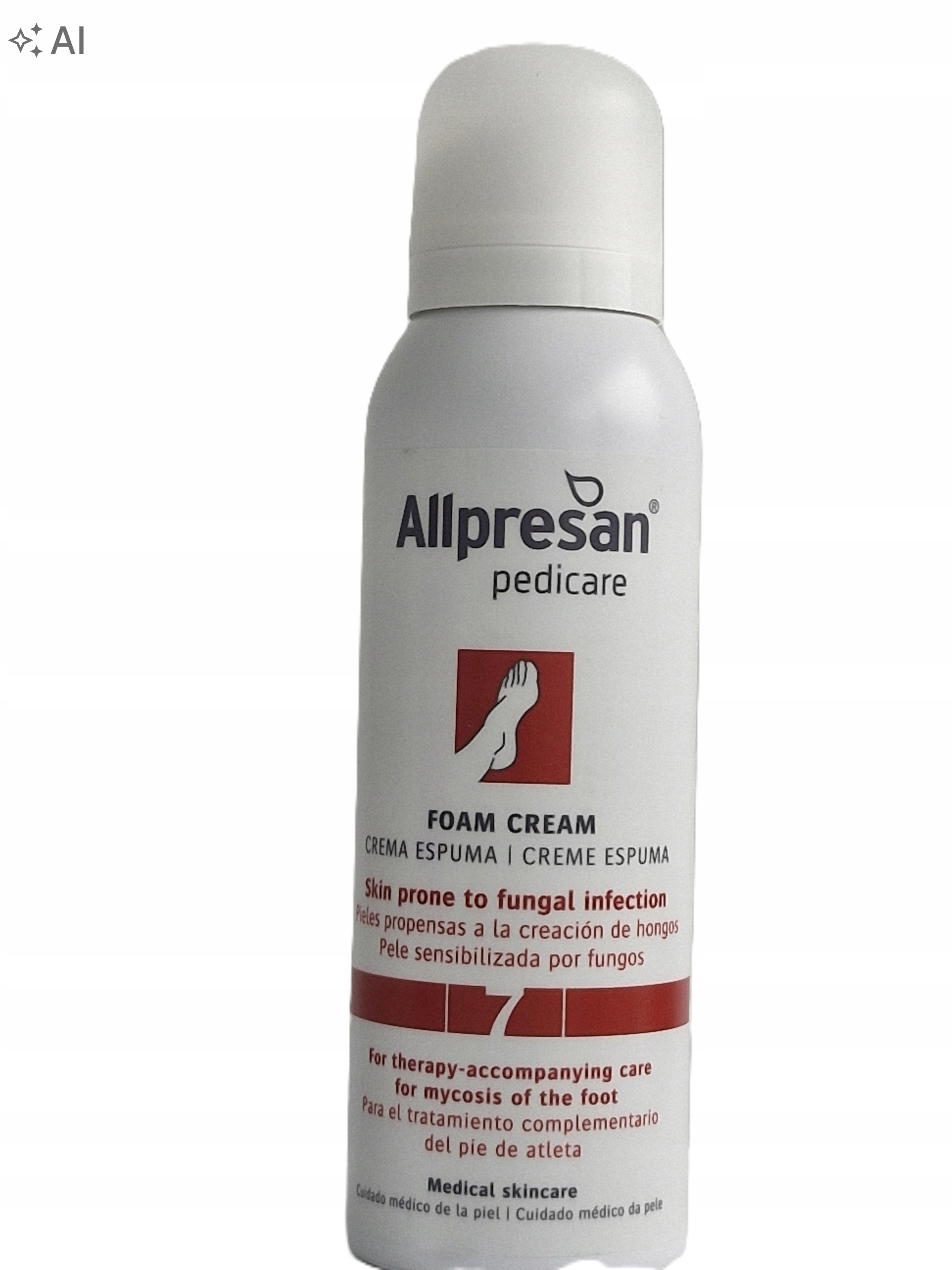 Allpresan Pedicare 7 pěnový krém na nohy s klotrimazolem 125 ml