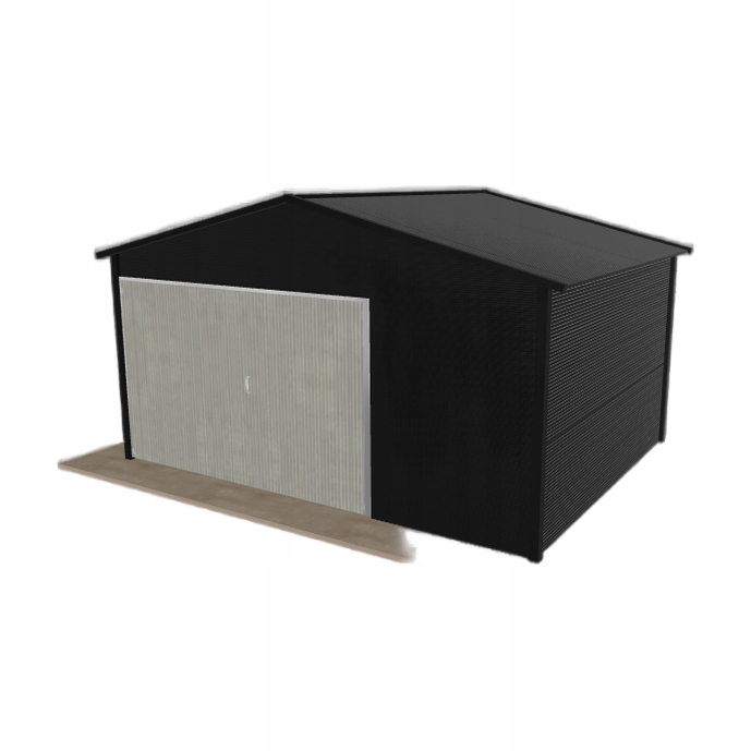 Plechová garáž 4.5 x 3.5 m jednopolohová, dvoupolohová, černá