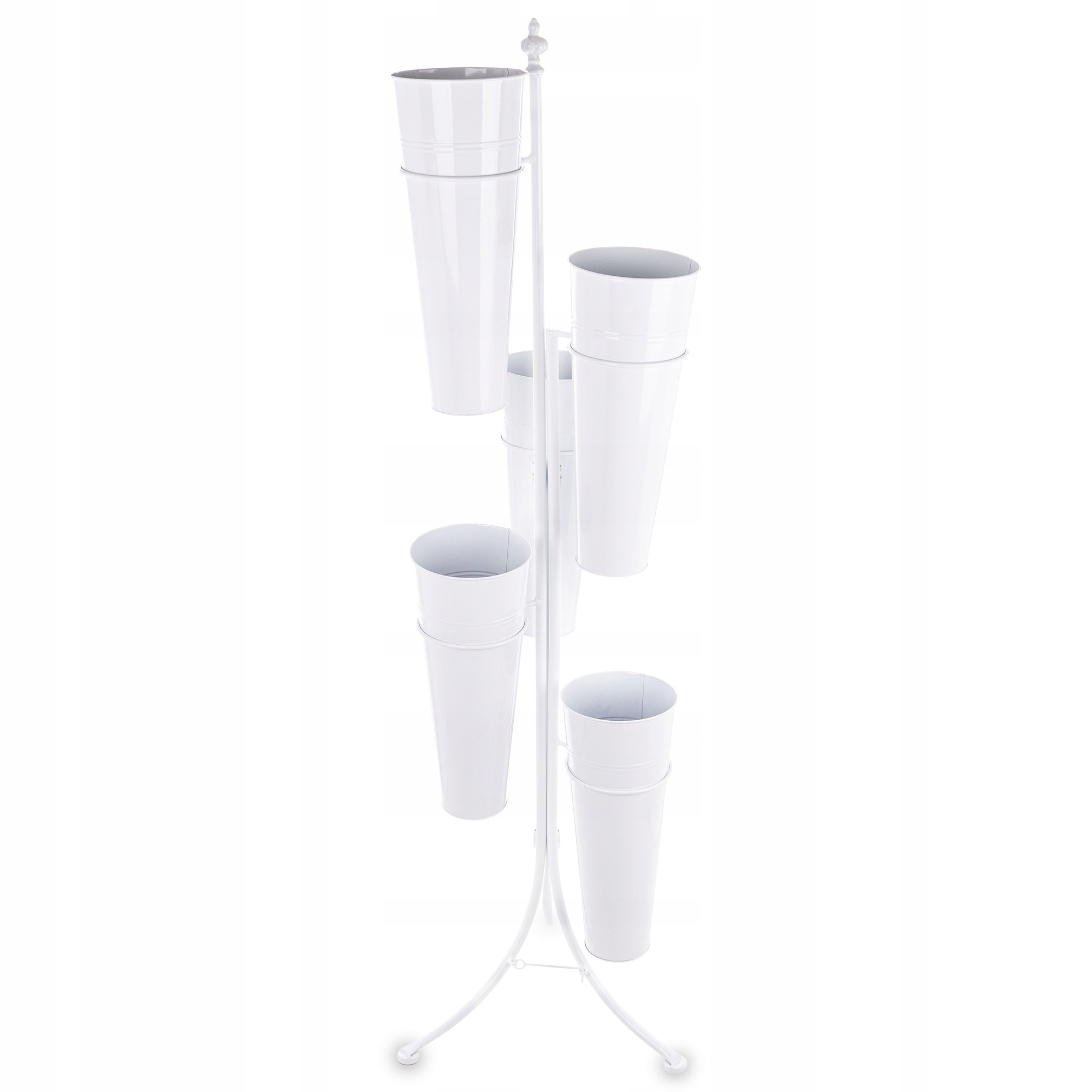 Biely kovový dekoratívny stojan na kvety do kvetinárstva