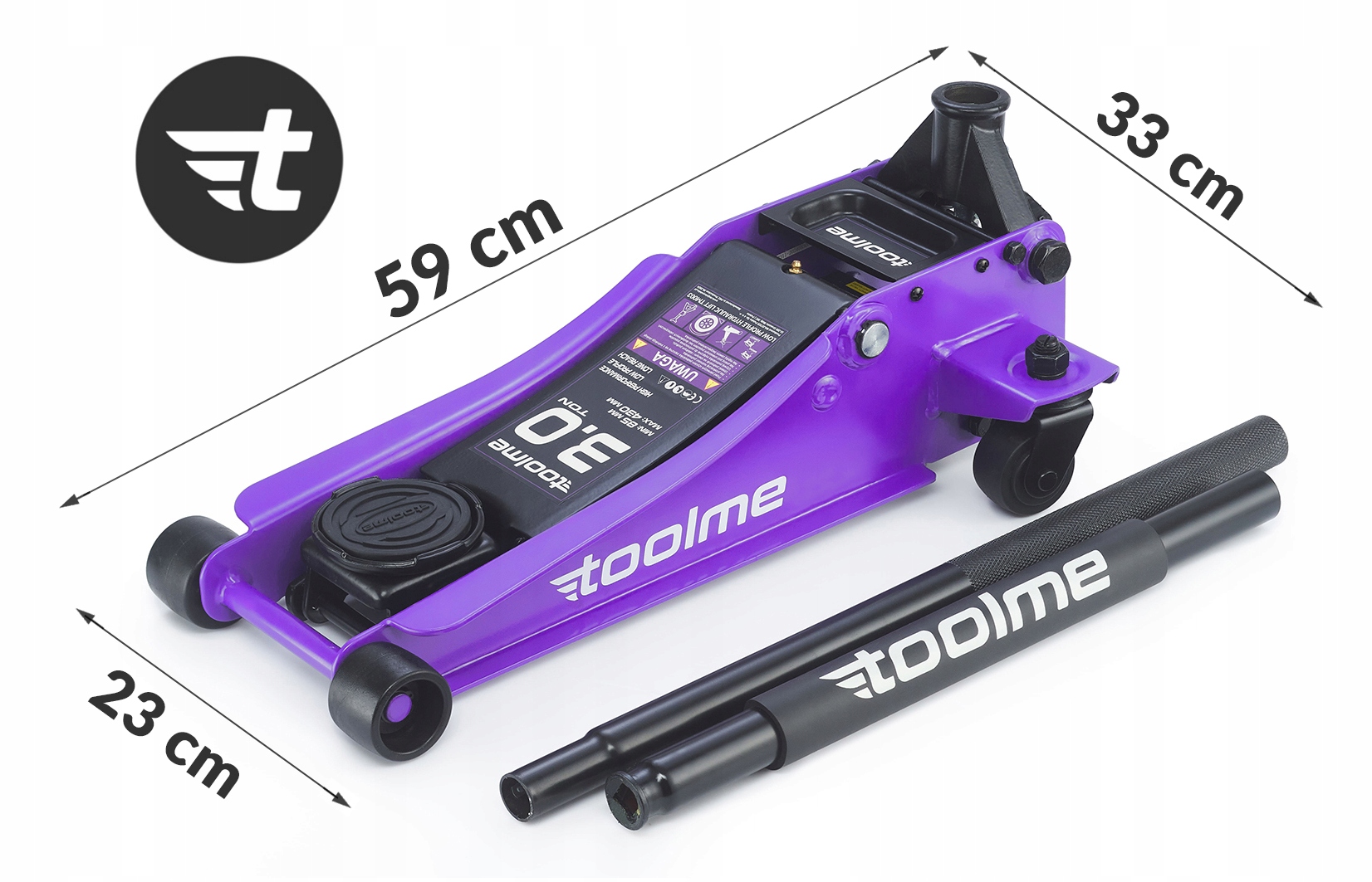 Profesjonalny PODNOŚNIK SAMOCHODOWY ŻABA 3T LEWAREK NISKOPROFILOWY Toolme Maksymalna wysokość podnoszenia 430 mm