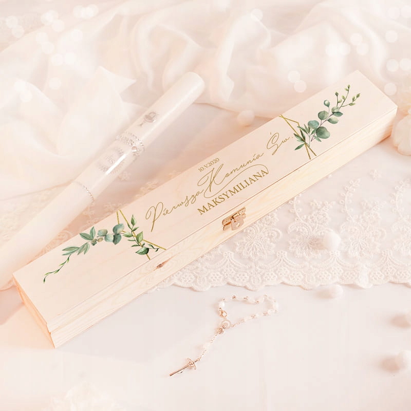 

Pudełko na gromnicę I Komunia Św. Eukaliptus