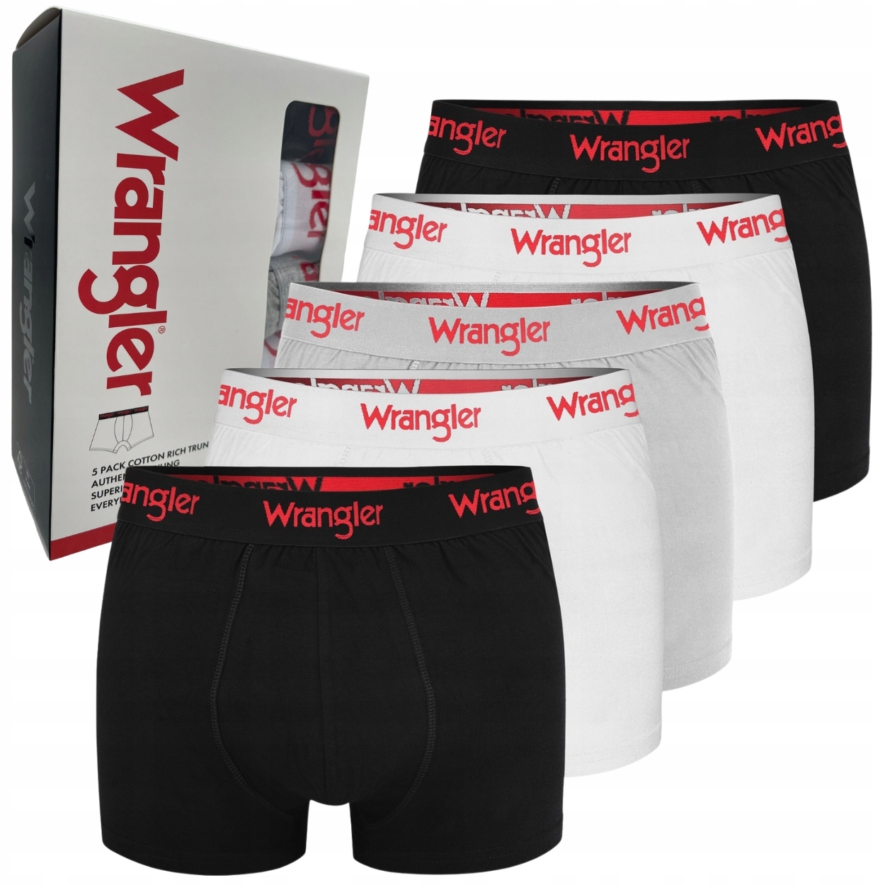 Wrangler Willox Mix elastické měkké pánské boxerky slipy 5 kusů S