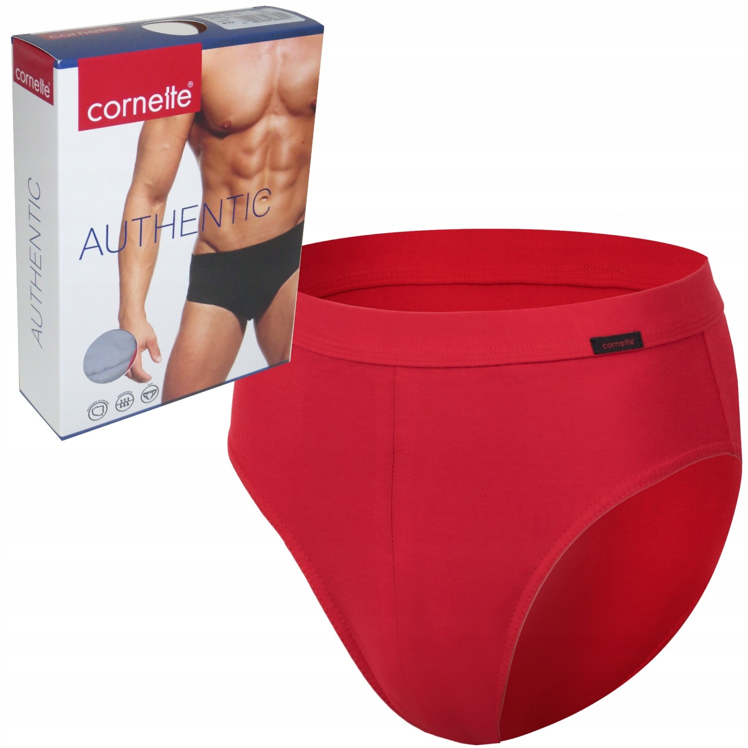 CORNETTE slipy AUTHENTIC 221 klasyczne czerwo XXL