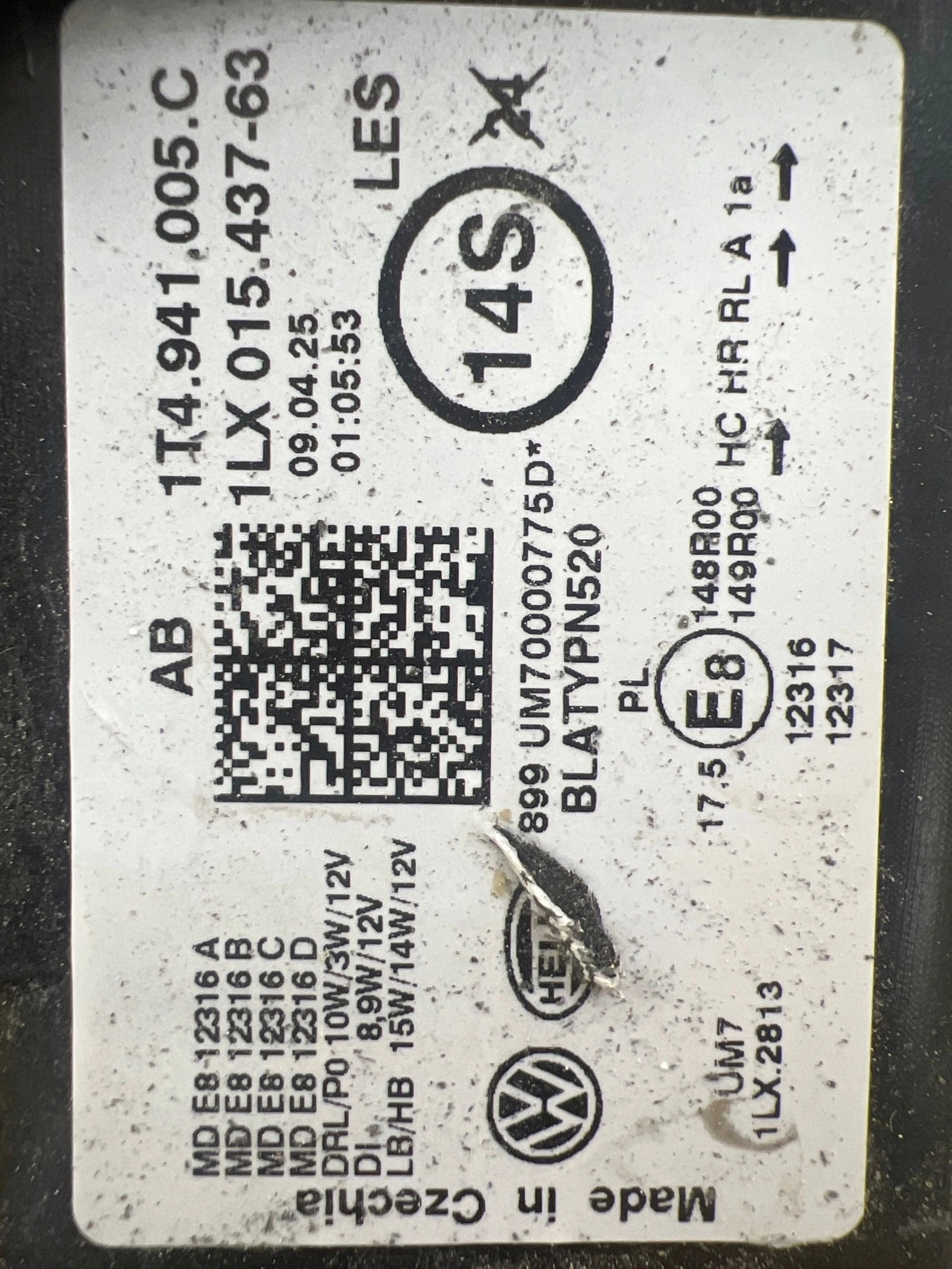 light left VW ID BUZZ 1T4941005C Full Led