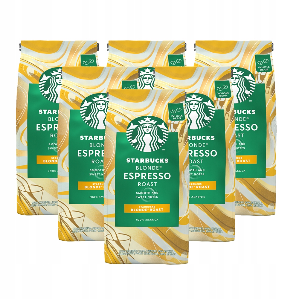 Starbucks Blonde Espresso Roast ziarnista 6x 200g