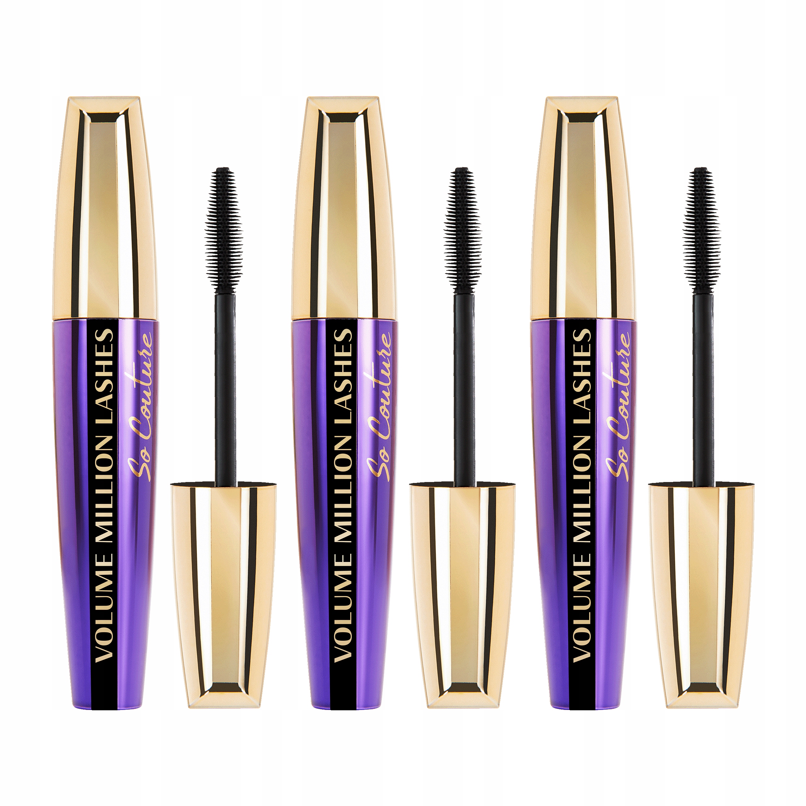 Zestaw 3x L'Oréal Volume Million Lashes So Couture So Black Czarny Tusz