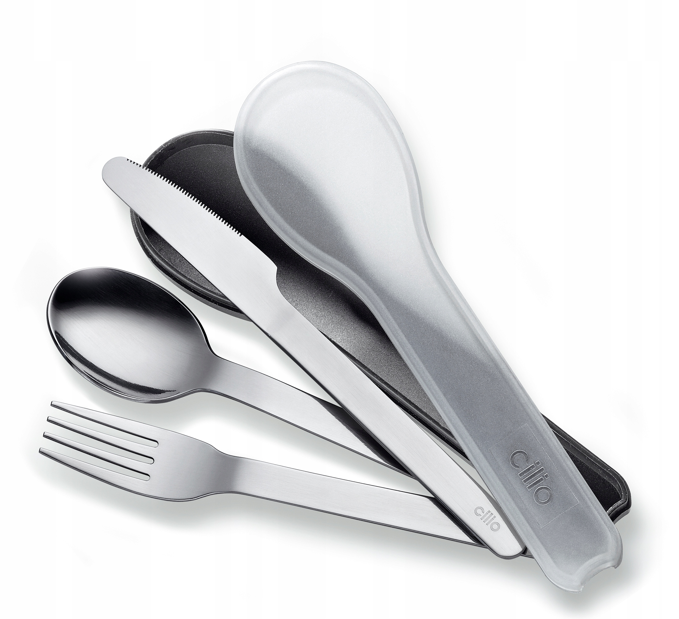 Sztućce zestaw Cilio Gita 3szt w etui podróżne 19 cm