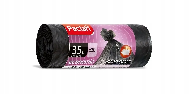 

Paclan Economic Czarne worki na śmieci 35l, 20 szt