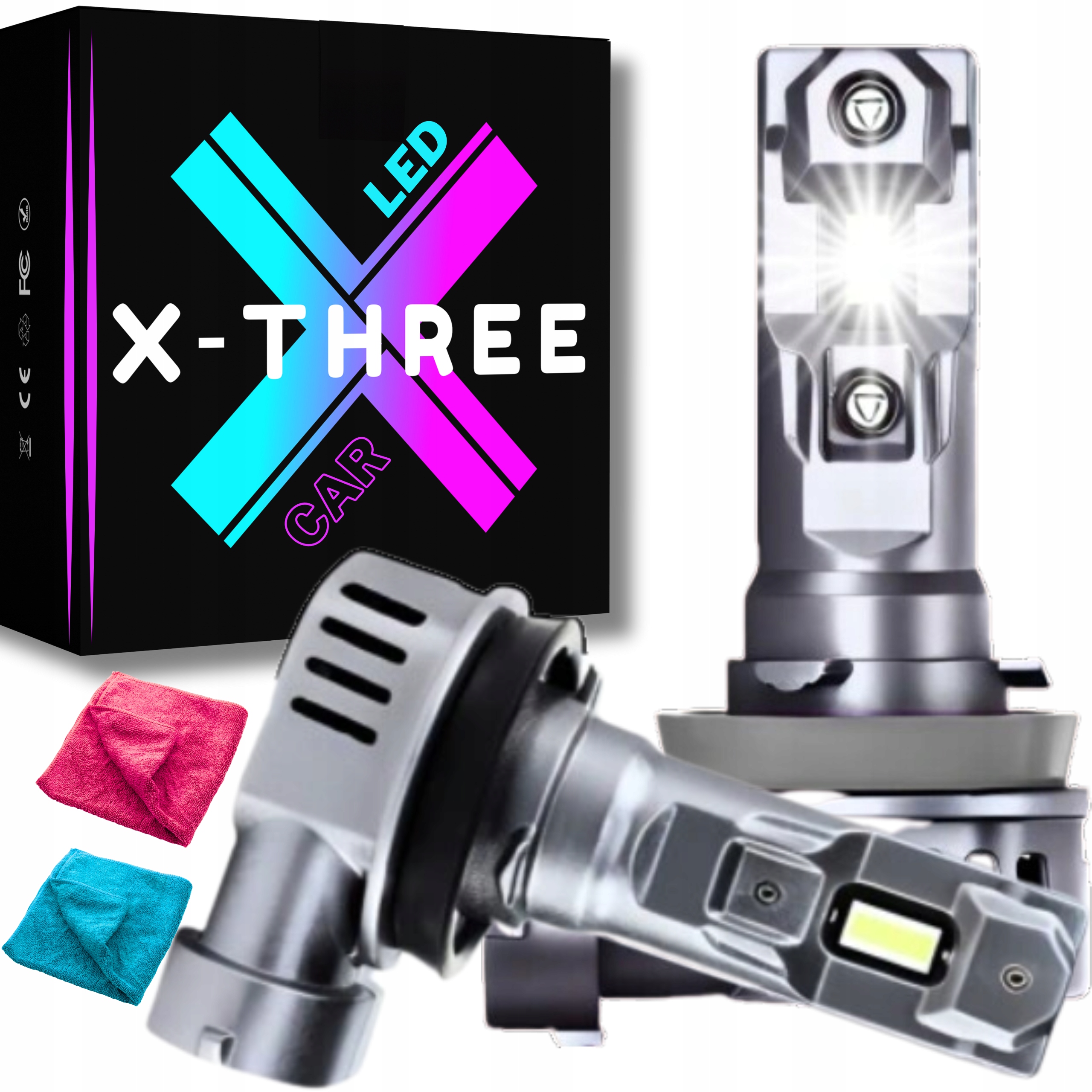 Žárovky H11 Led Žárovka H11 Bílé Světlo +1000% Canbus 12V 80W Homologace