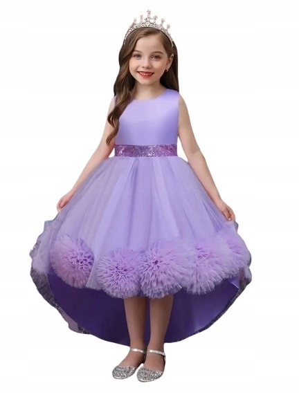 sukienka wizytowa 110 kwiaty 3D ślub wesele komunia
