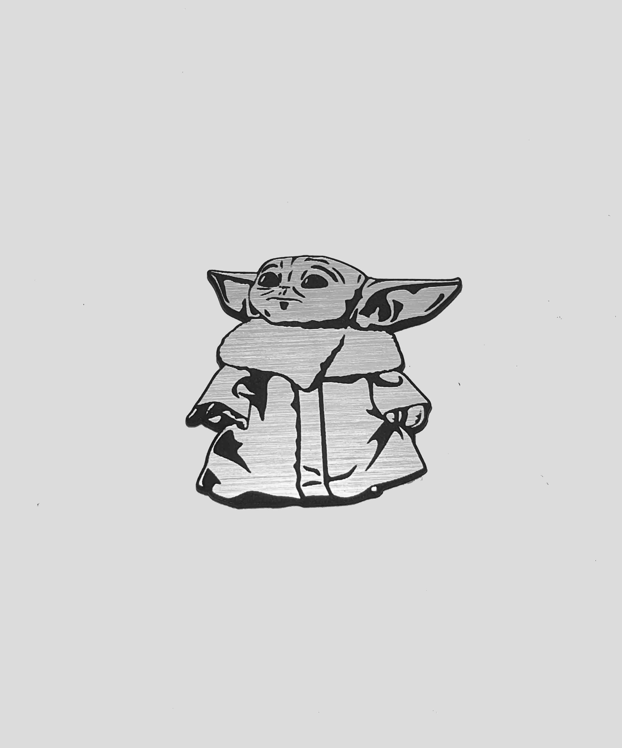

Baby Yoda naklejka emblemat 42 x 40 mm *srebrna