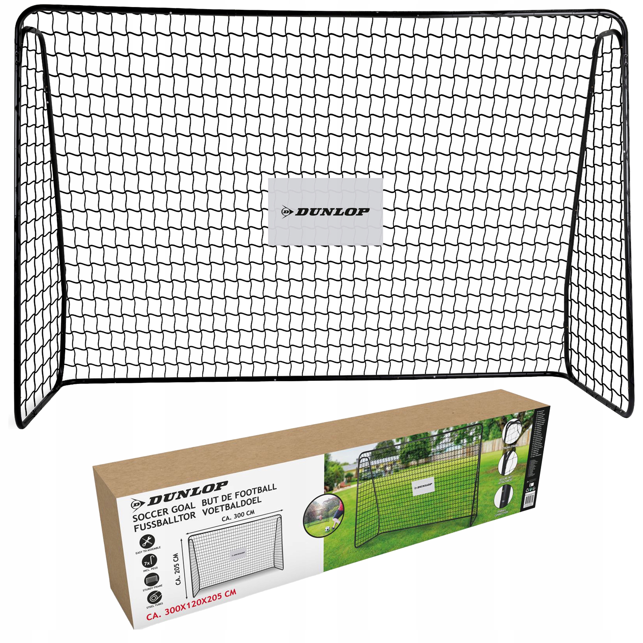 

Bramka Piłkarska XXL 300x200cm siatka 3x2m Dunlop