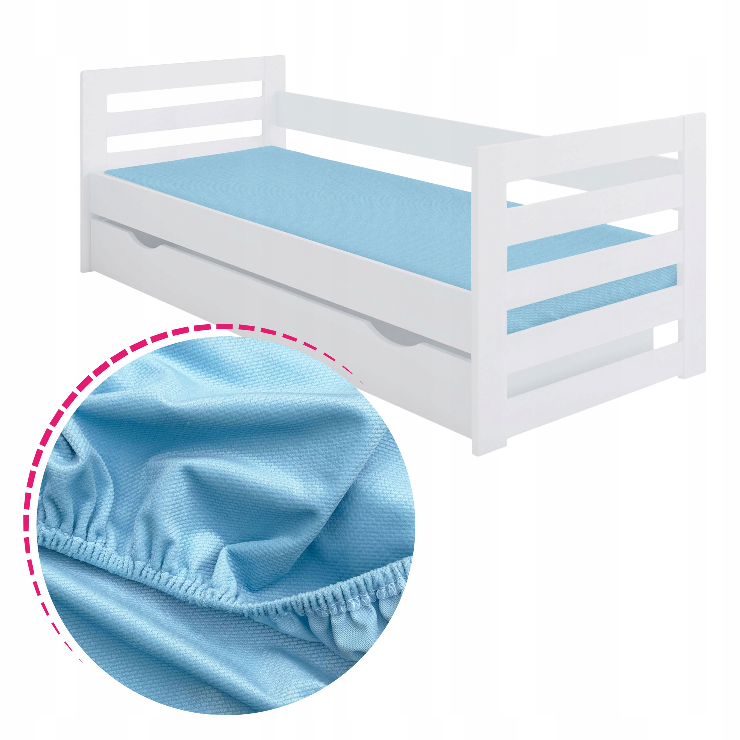 Přehoz na postel 80x160 s gumičkou Plyš Velvet Světle modrý