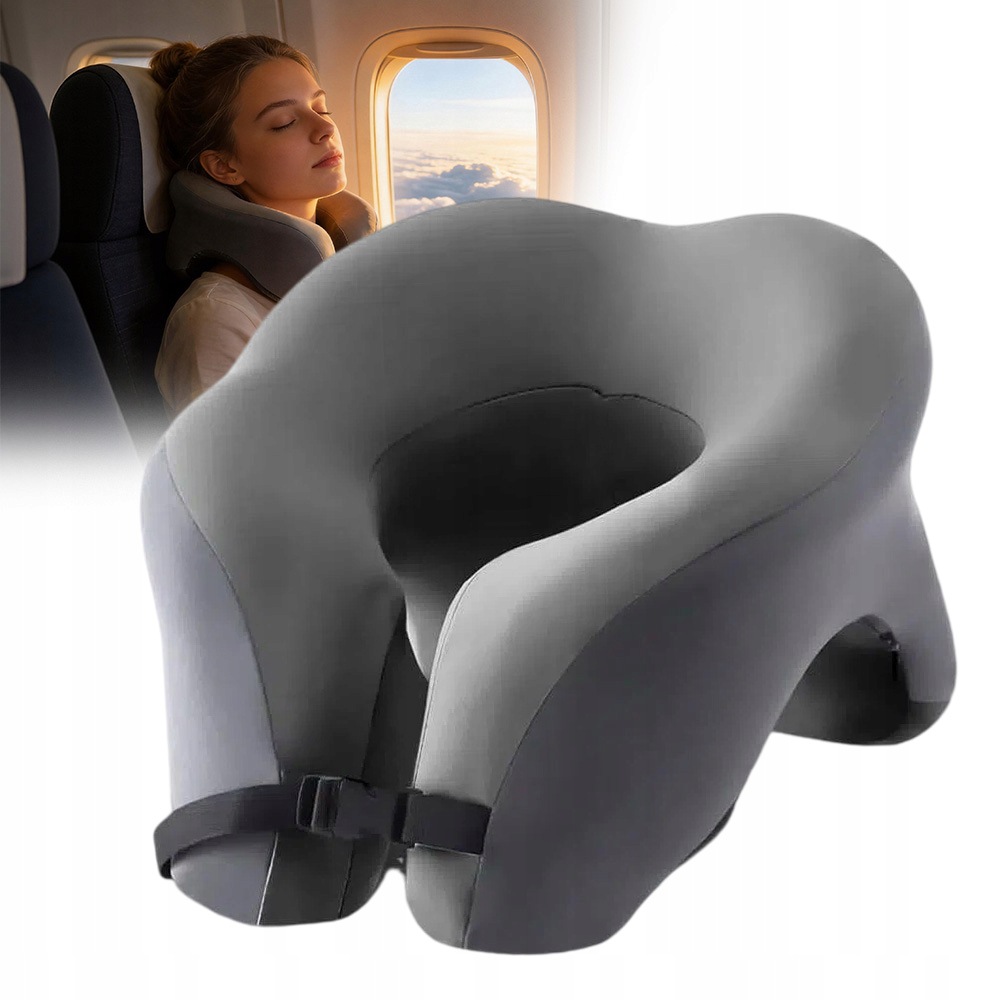 Składany Poduszka Podróżna Na Szyję Ergonomiczna Pianka Memory 32CM