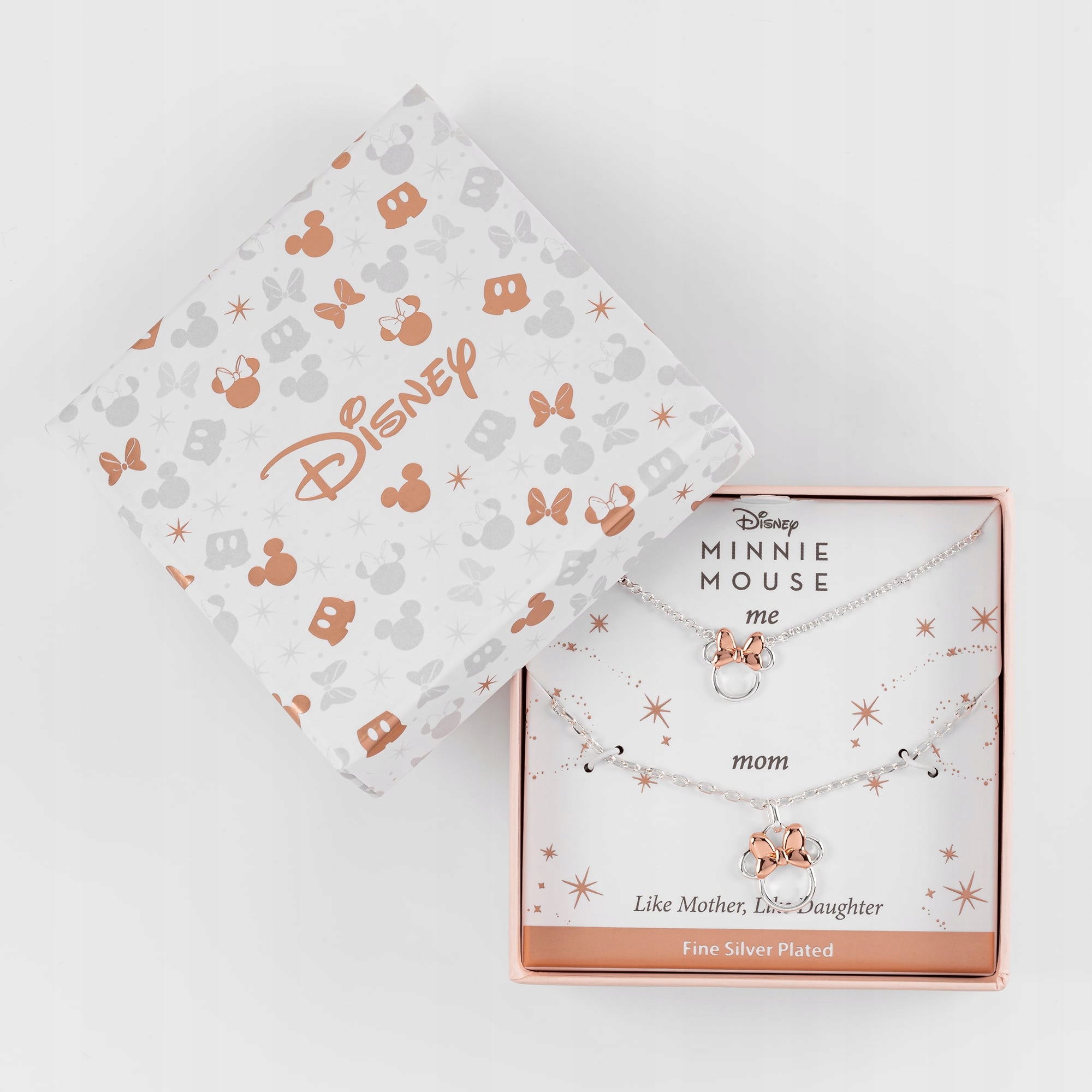 Minnie – Sada pro matku a dceru – 2 stříbrné mosazné náhrdelníky
