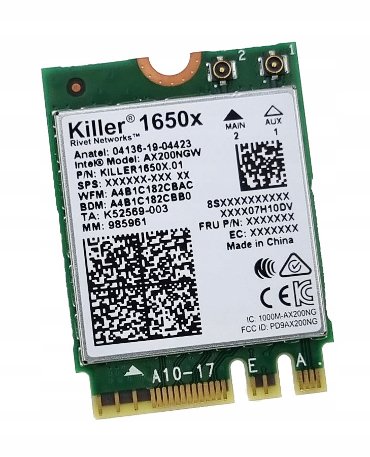 Nová Wifi Karta Intel AX200NGW 802.11ax M.2 BT5 WIFI6 Killer 1650X