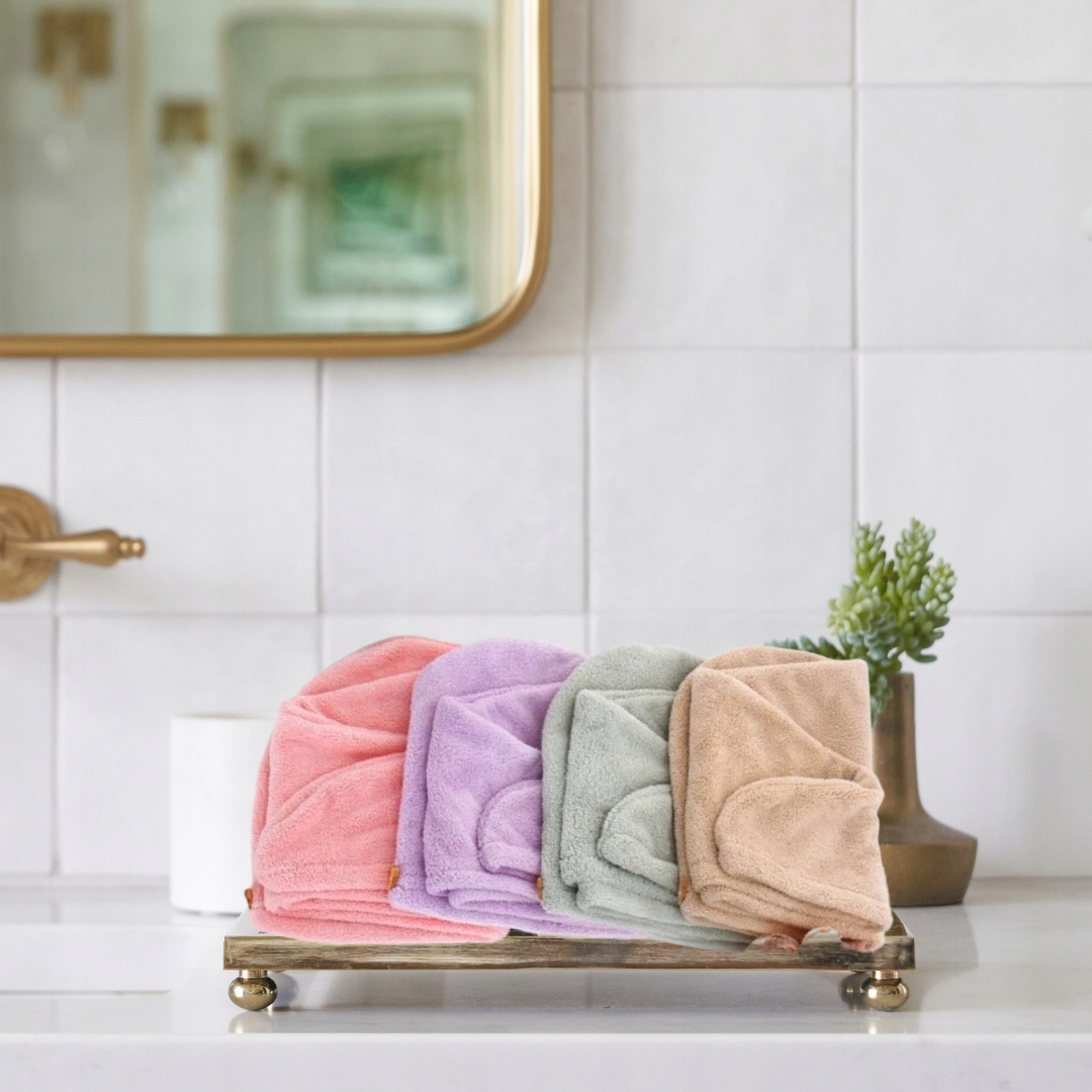 Ręcznik do włosów z mikrofibry Turban do suszenia jasny brąz Stan opakowania oryginalne