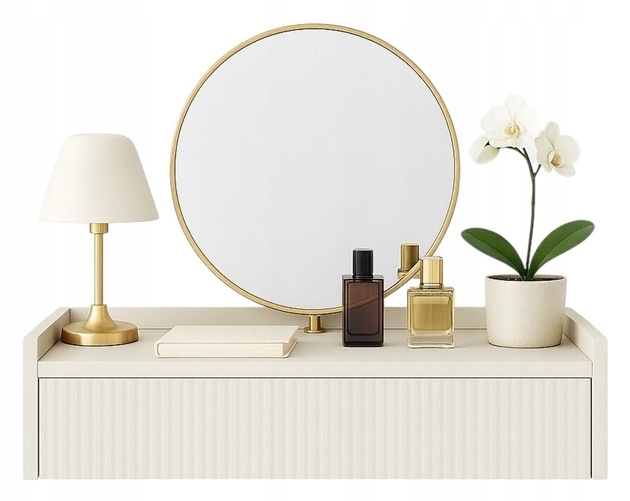 Závěsný konzolový Toaletní Stolek kašmír, drážkovaný, zavěšená šuplík