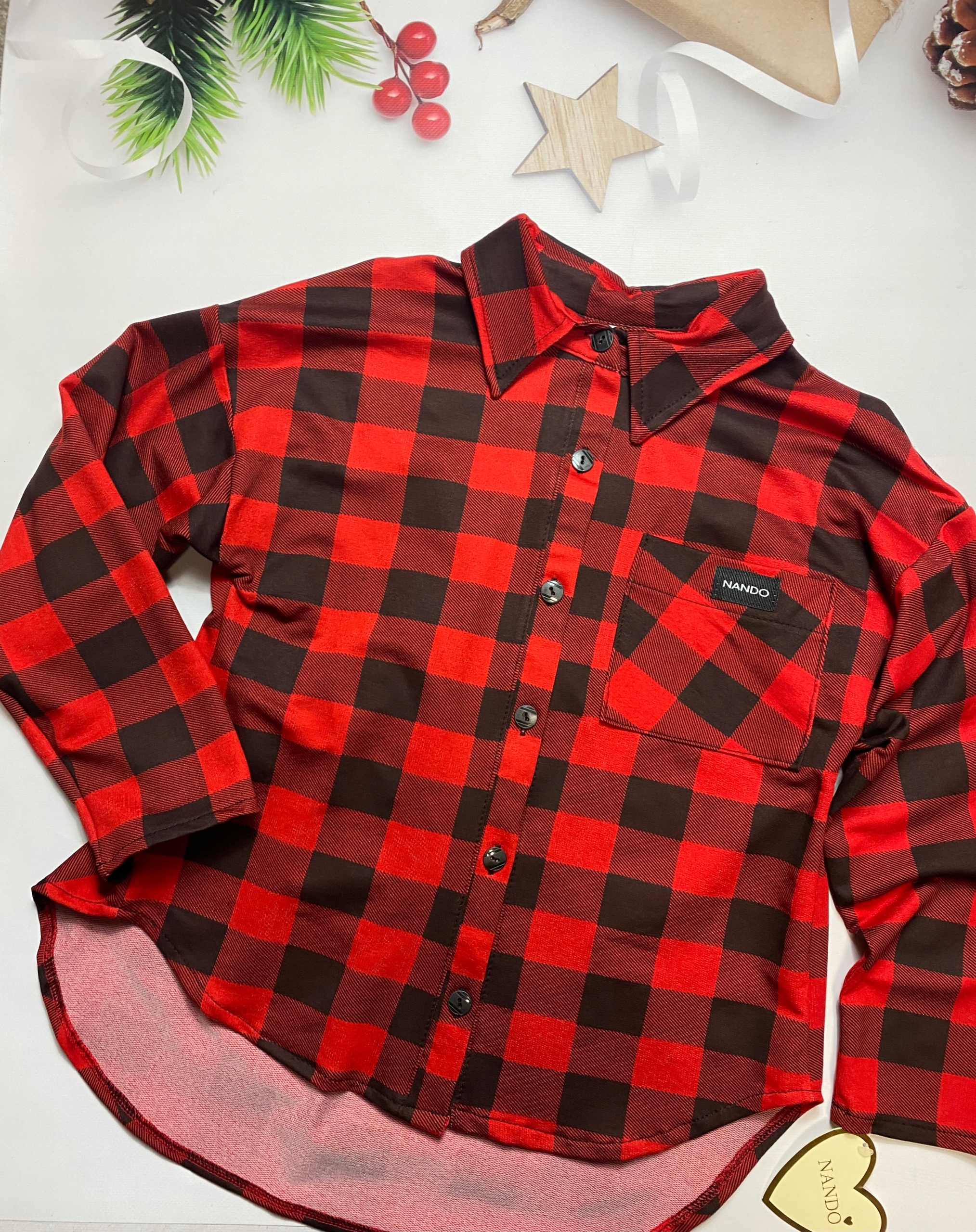 158 KOSZULA elegancka krata święta chłopięca czerwień Marka Inna marka