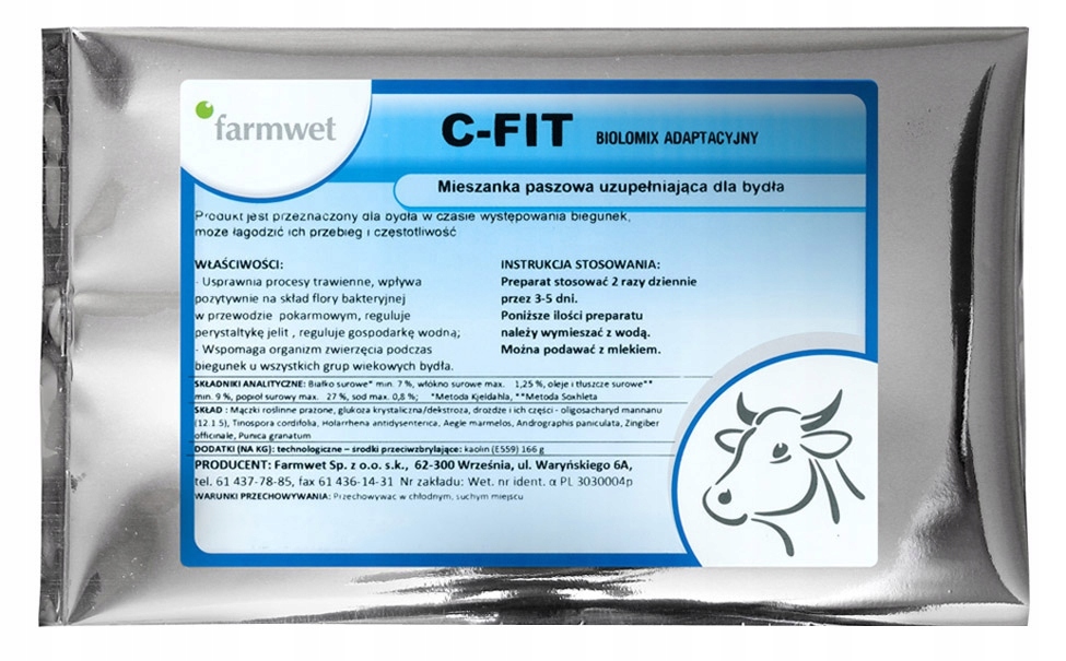 

C-Fit 200 g na biegunkę u bydła cieląt Farmwet