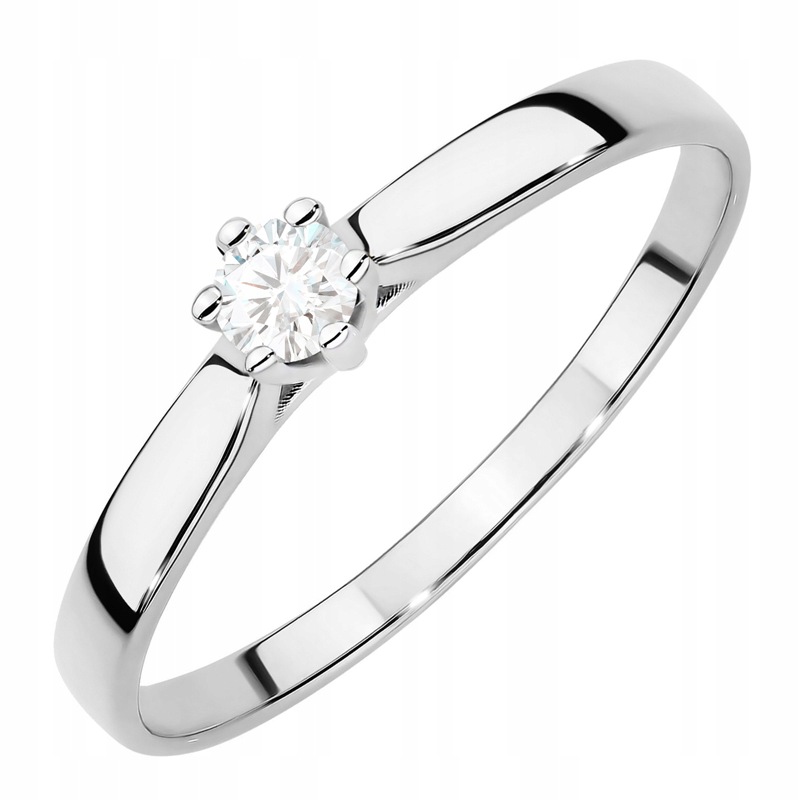 Złoty Pierścionek Zaręczynowy pr. 585 14k Diament Laboratoryjny 0,30ct