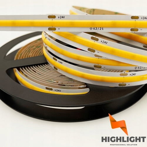 Led Cob páska 24V10W Pro 528 LED/m Biela Studená 10 m
